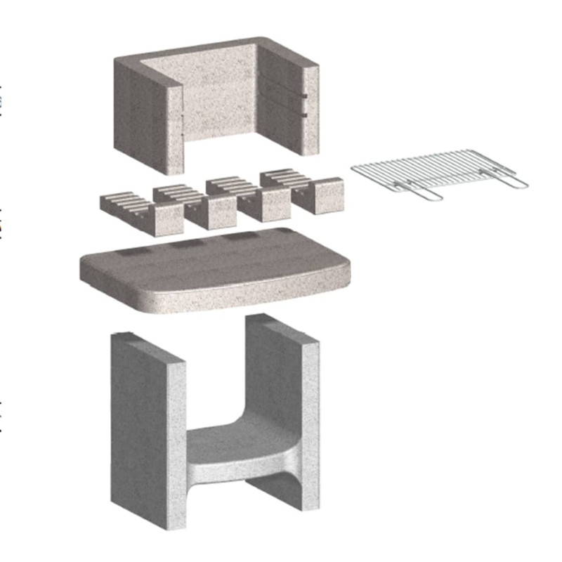 Produktbild för Kolgill i betong med hylla