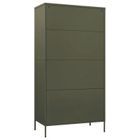 Produktbild för Garderob olivgrön 90x50x180 cm stål