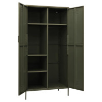 Produktbild för Garderob olivgrön 90x50x180 cm stål