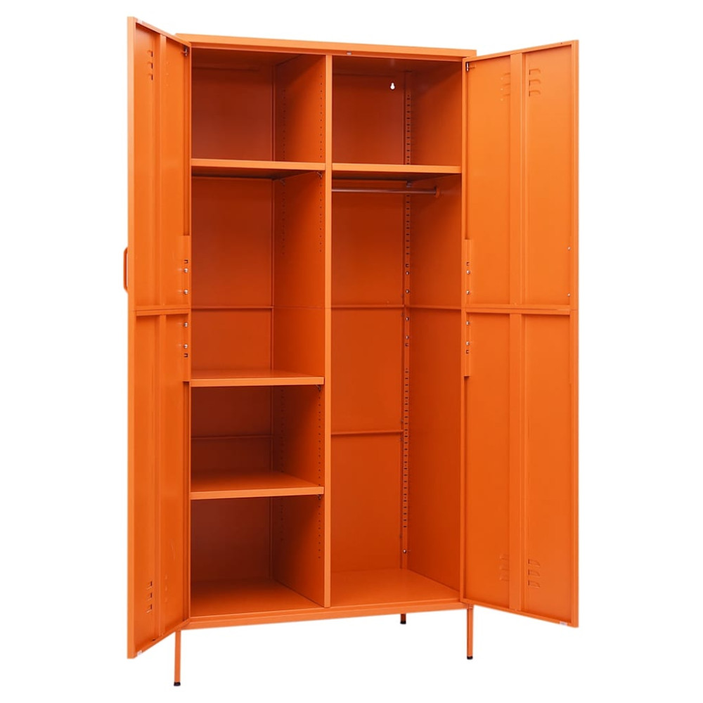 Produktbild för Garderob 90x50x180 cm Orange stål