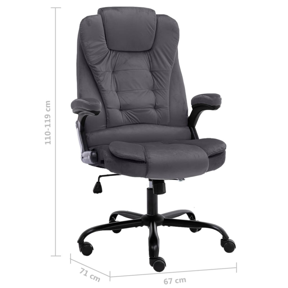 Produktbild för Kontorsstol mörkgrå sammet
