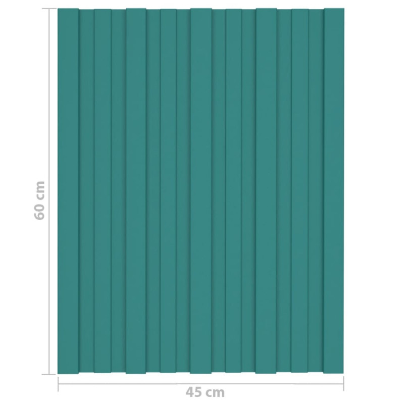 Produktbild för Takprofiler 36 st galvaniserat stål grön 60x45 cm