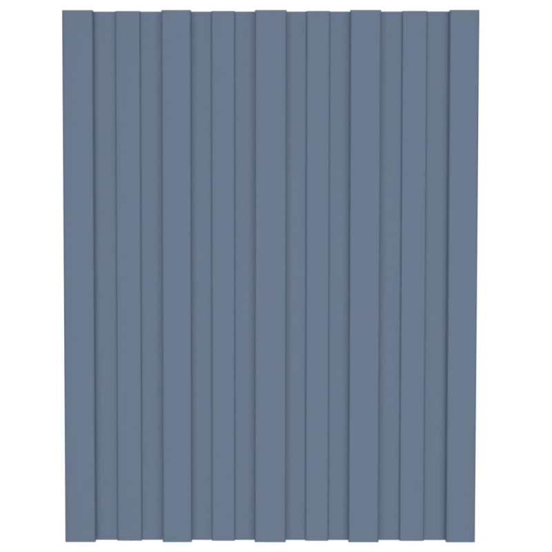 Produktbild för Takprofiler 12 st galvaniserat stål grå 60x45 cm