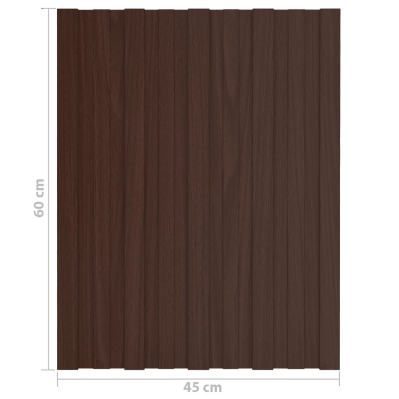 Produktbild för Takprofiler 12 st galvaniserat stål brun 60x45 cm
