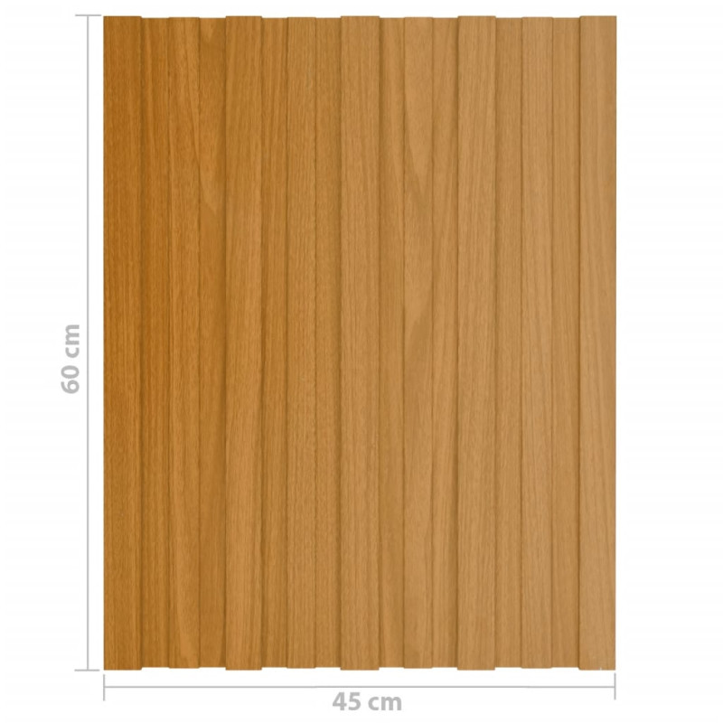 Produktbild för Takprofiler 12 st galvaniserat stål  ljust trä 60x45 cm