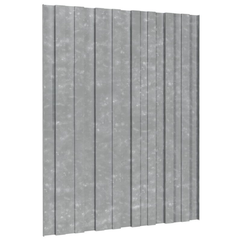 Produktbild för Takprofiler 36 st galvaniserat stål silver 60x45 cm