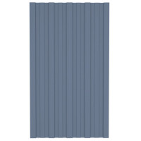 Produktbild för Takprofiler 12 st galvaniserat stål grå 80x45 cm