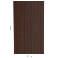 Produktbild för Takprofiler 12 st galvaniserat stål brun 80x45 cm