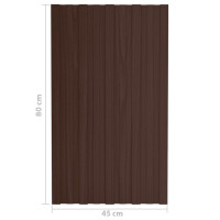 Produktbild för Takprofiler 36 st galvaniserat stål brun 80x45 cm