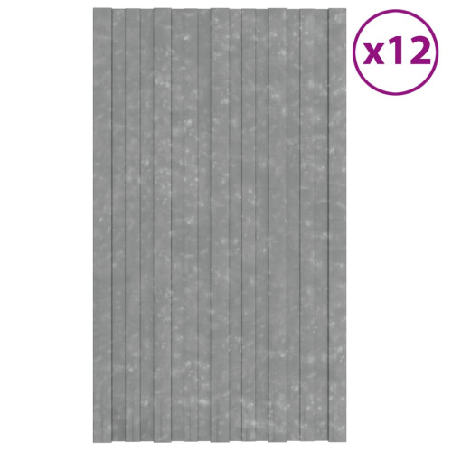 vidaXL Takprofiler 12 st galvaniserat stål silver 80x45 cm