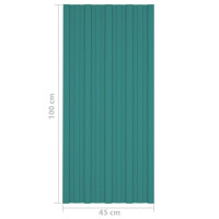 Produktbild för Takprofiler 12 st galvaniserat stål grön 100x45 cm