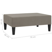 Produktbild för Fotpall ljusgrå 78x56x32 cm sammet