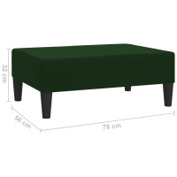 Produktbild för Fotpall mörkgrön 78x56x32 cm sammet