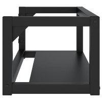 Produktbild för Väggmonterad ram för tvättställ svart 79x38x31 cm järn