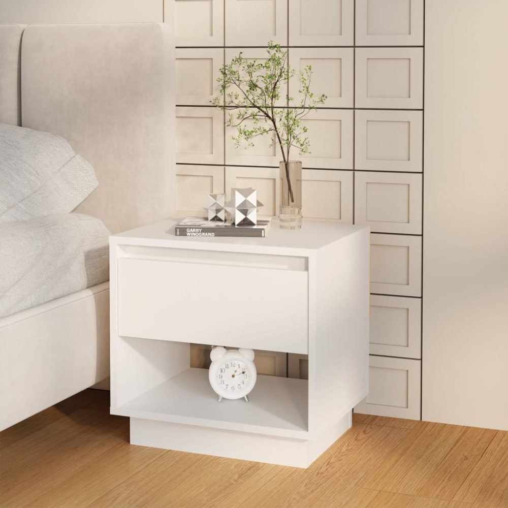 Produktbild för Sängbord vit 45x34x44 cm konstruerat trä