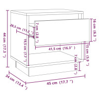 Produktbild för Sängbord vit 45x34x44 cm konstruerat trä