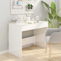 Produktbild för Skrivbord vit högglans 101x50x76,5 cm konstruerat trä