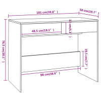 Produktbild för Skrivbord vit högglans 101x50x76,5 cm konstruerat trä