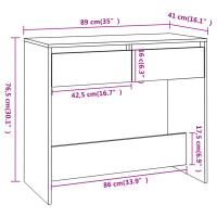 Produktbild för Konsolbord vit 89x41x76,5 cm konstruerat trä