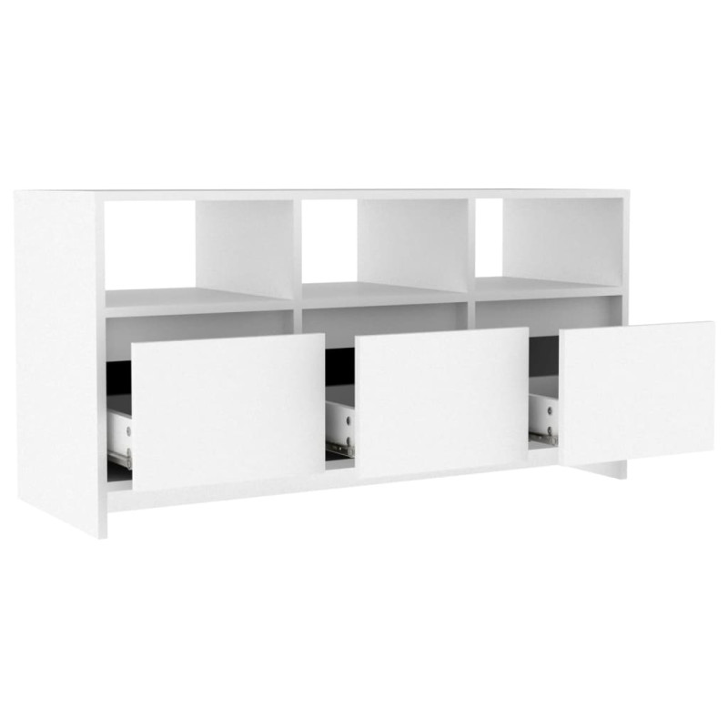 Produktbild för Tv-bänk vit 102x37,5x52,5 cm konstruerat trä