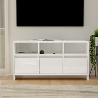 vidaXL Tv-bänk vit högglans 102x37,5x52,5 cm konstruerat trä