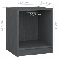 Miniatyr av produktbild för Sängbord 2 st grå 35,5x33,5x41,5 cm massivt furu