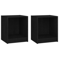 Miniatyr av produktbild för Sängbord 2 st svart 35,5x33,5x41,5 cm massivt furu