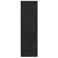 Produktbild för Bokhylla/rumsavdelare 36x33x110 cm svart massiv furu