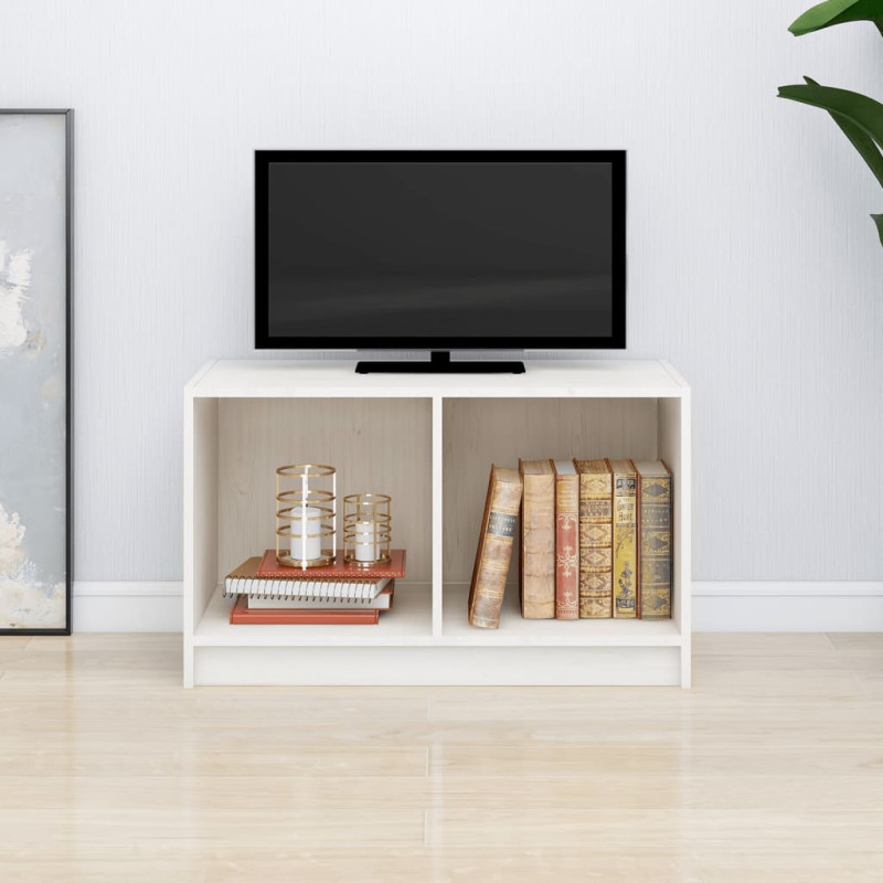 Produktbild för TV-bänk vit 70x33x42 cm massiv furu