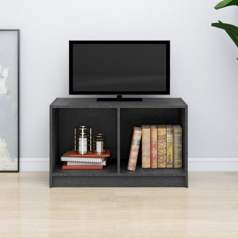 Produktbild för TV-bänk grå 70x33x42 cm massiv furu