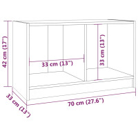 Miniatyr av produktbild för TV-bänk grå 70x33x42 cm massiv furu