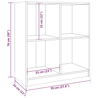 Produktbild för Skänk vit 70x33x76 cm massiv furu