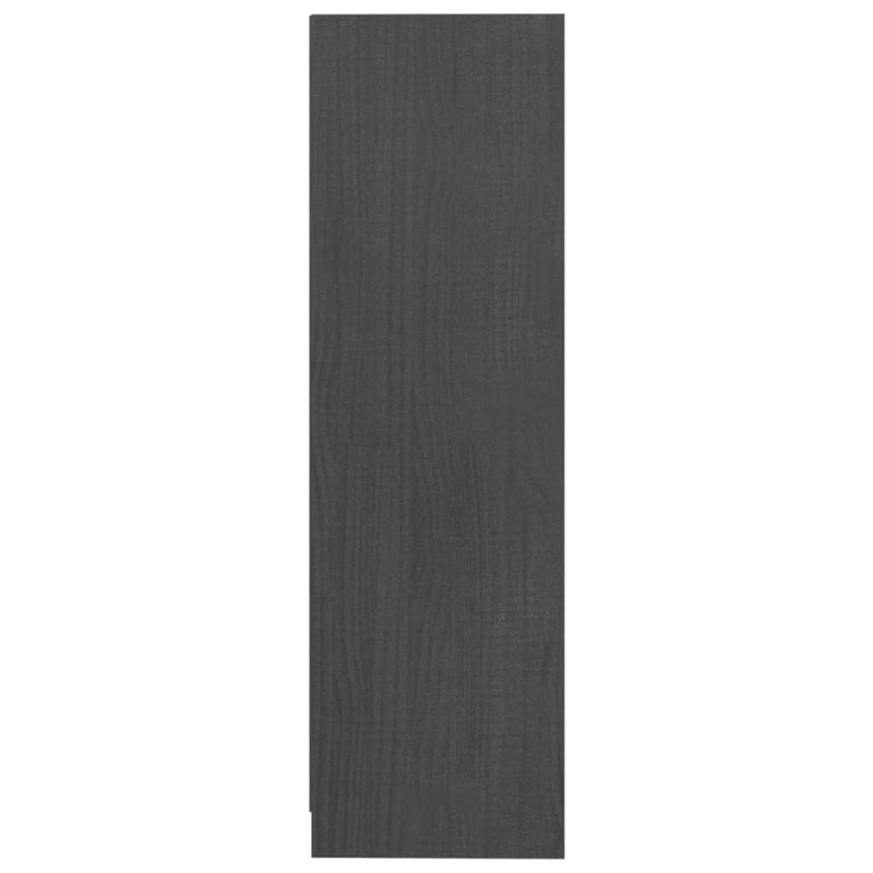 Produktbild för Bokhylla grå 70x33x110 cm massiv furu