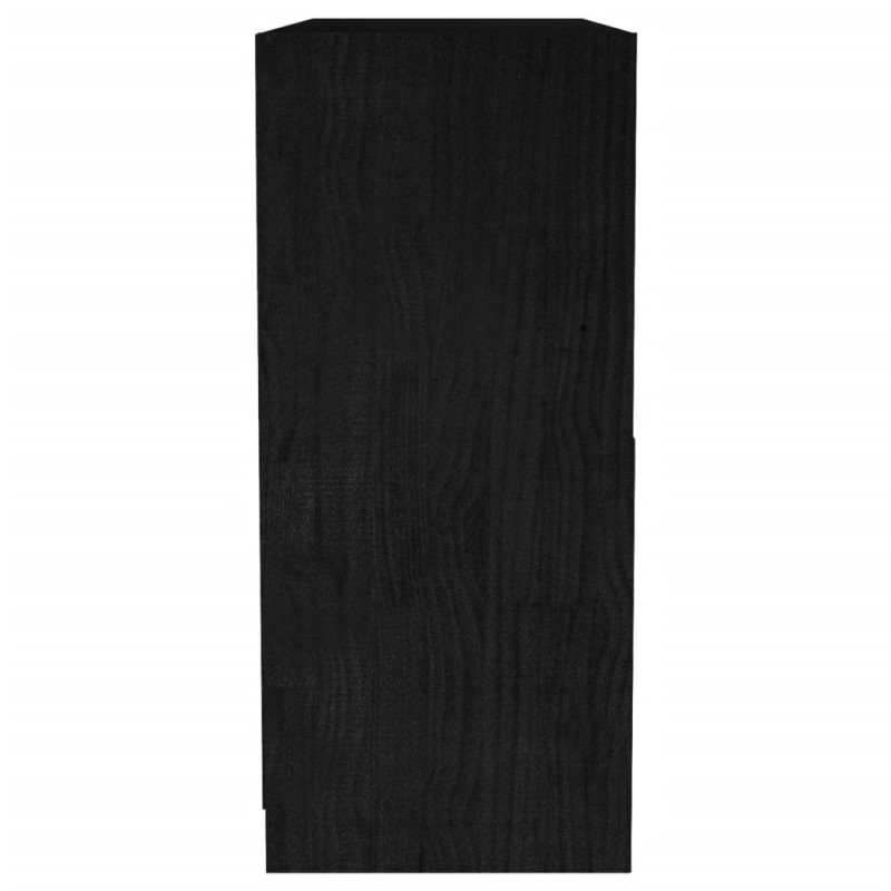 Produktbild för Bokhylla svart 104x33x76 cm massiv furu