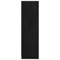 Produktbild för Bokhylla/rumsavdelare 104x33,5x110 cm massiv furu svart