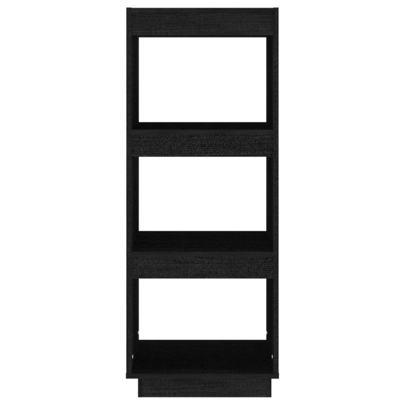 Produktbild för Bokhylla/rumsavdelare svart 40x35x103 cm massiv furu