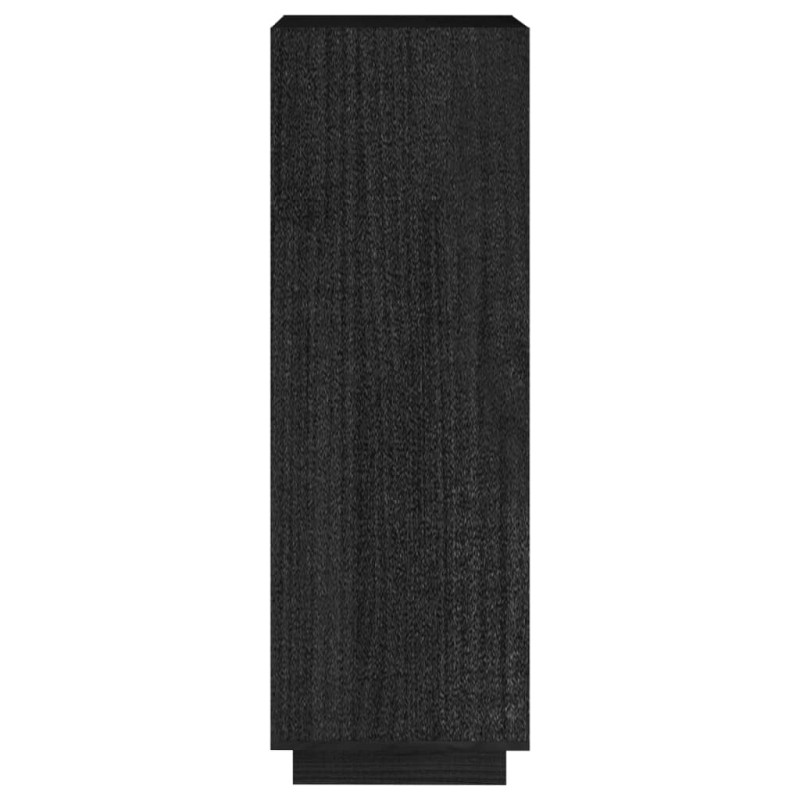 Produktbild för Bokhylla/rumsavdelare svart 40x35x103 cm massiv furu