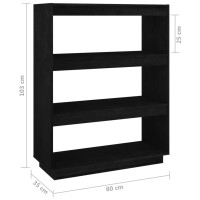 Produktbild för Bokhylla/rumsavdelare 80x35x103 cm massiv furu