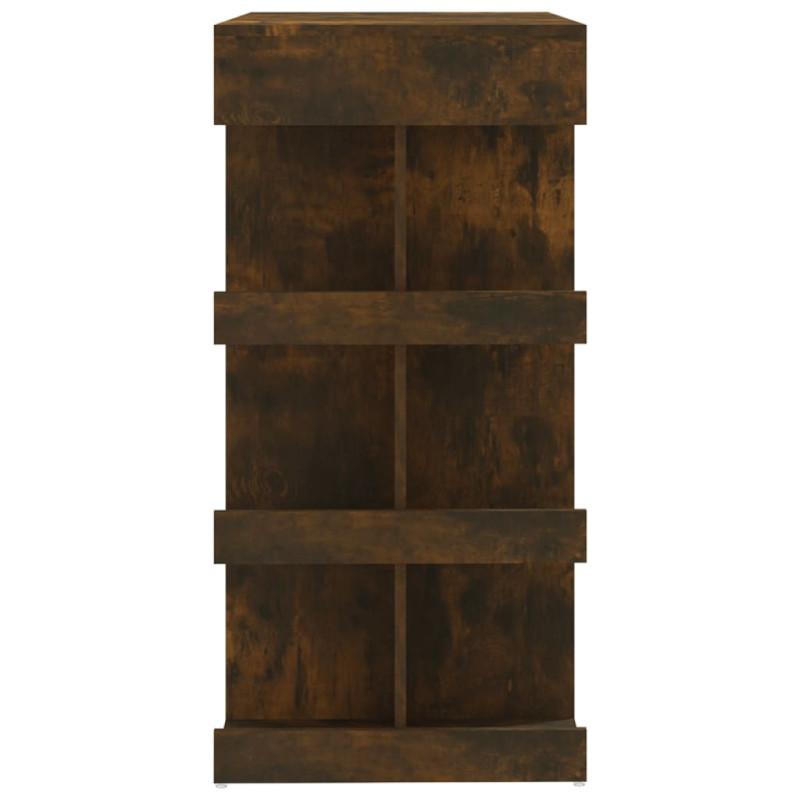 Produktbild för Barbord med hyllor rökfärgad ek 100x50x101,5 cm konstruerat trä