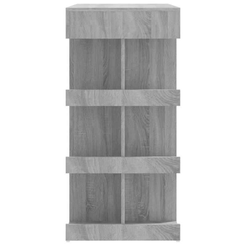 Produktbild för Barbord med hyllor grå sonoma 100x50x101,5 cm