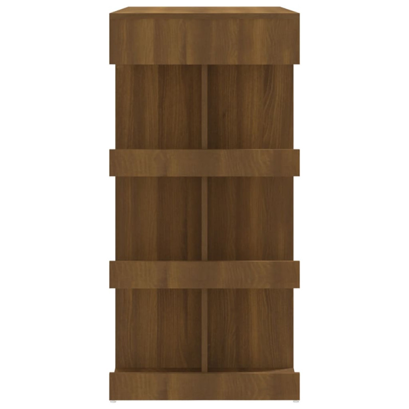Produktbild för Barbord med hyllor brun ek 100x50x101,5 cm konstruerat trä