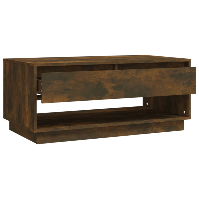 Produktbild för Soffbord rökfärgad ek 102,5x55x44 cm konstruerat trä
