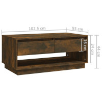 Miniatyr av produktbild för Soffbord rökfärgad ek 102,5x55x44 cm konstruerat trä