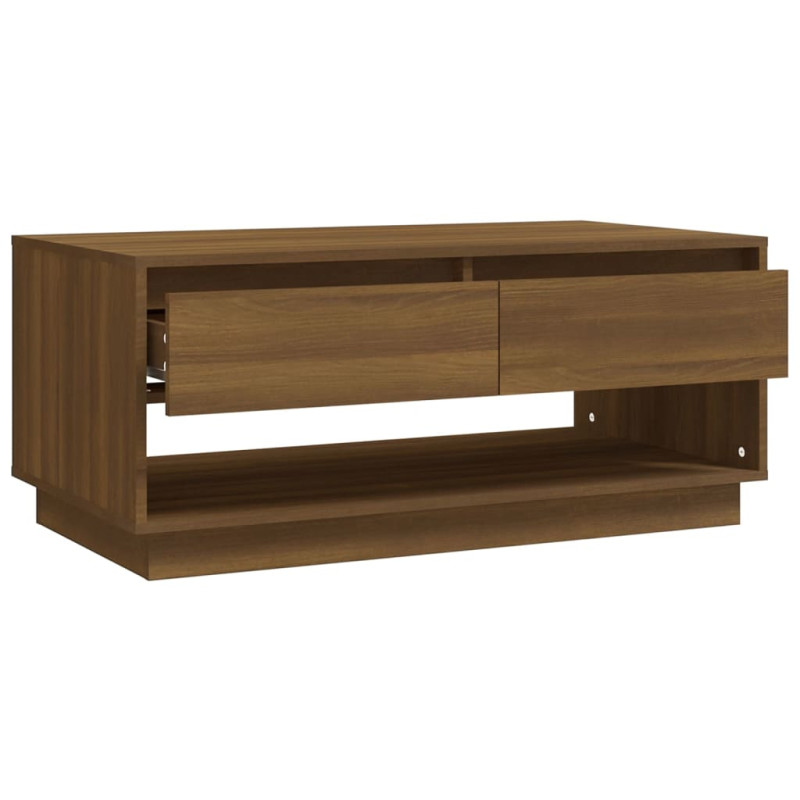 Produktbild för Soffbord brun ek 102,5x55x44 cm konstruerat trä