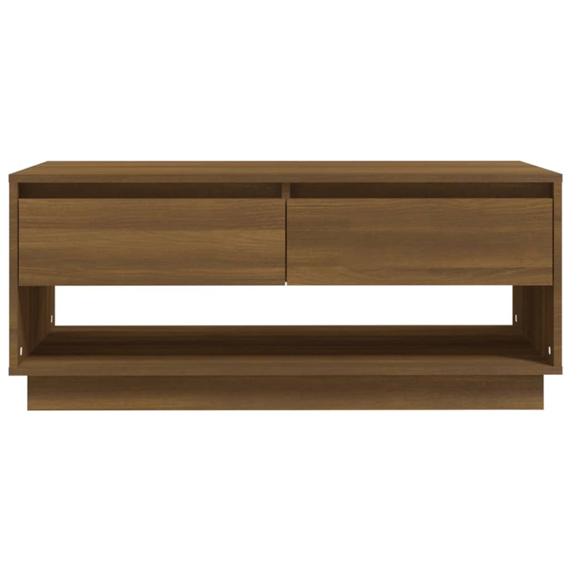 Produktbild för Soffbord brun ek 102,5x55x44 cm konstruerat trä