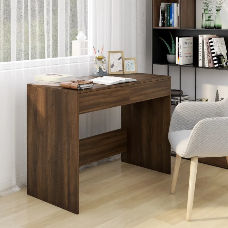Produktbild för Skrivbord brun ek 101x50x76,5 cm konstruerat trä