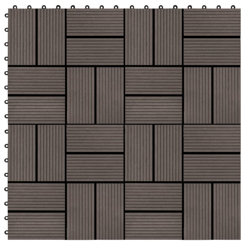 Produktbild för Trall 22 st 30x30 cm 2 kvm WPC mörkbrun