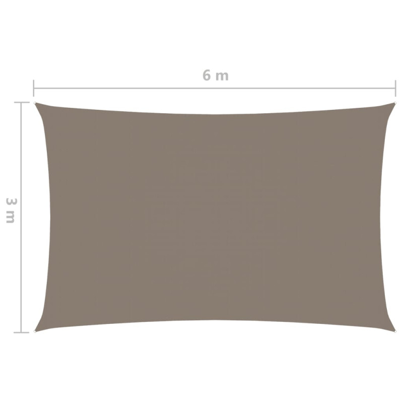 Produktbild för Solsegel oxfordtyg rektangulärt 3x6 m taupe