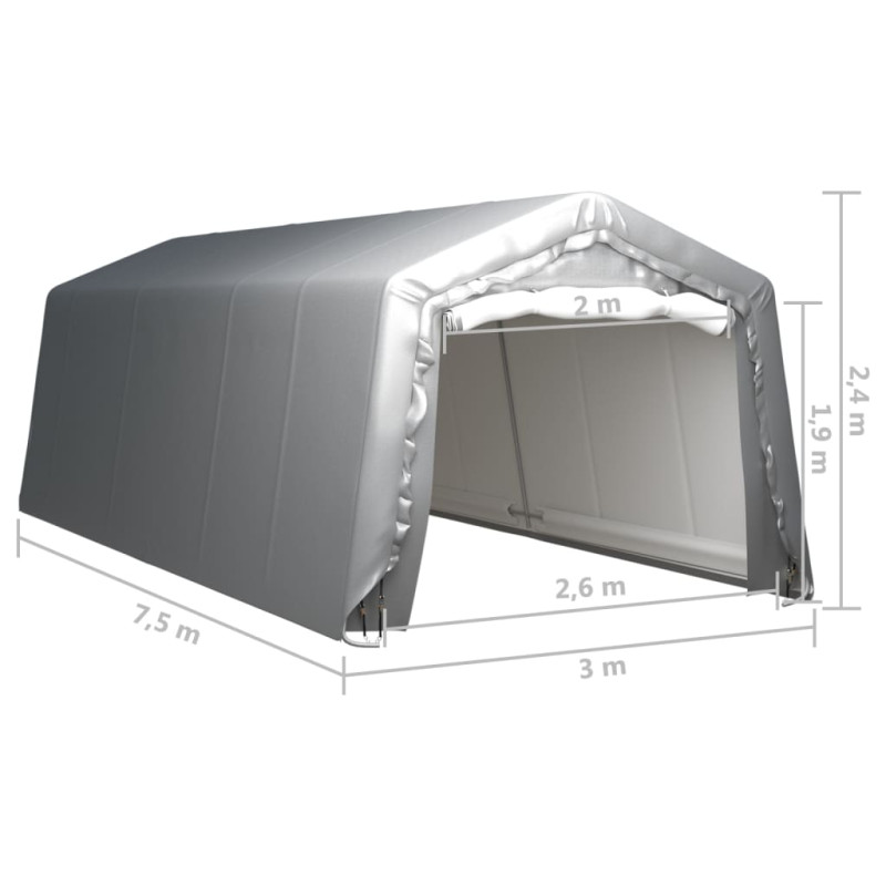 Produktbild för Förvaringstält 300x750 cm stål grå