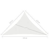 Produktbild för Solsegel 160 g/m² vit 2,5x2,5x3,5 m HDPE